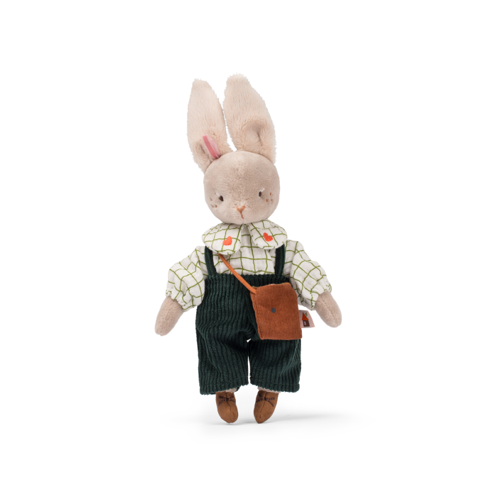 Nine the Rabbit plush toy from The Minouchkas collection, perfect for cuddles and playtime for babies and toddlers.