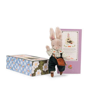Nine the Rabbit plush toy from The Minouchkas collection, perfect for cuddles and playtime for babies and toddlers.
