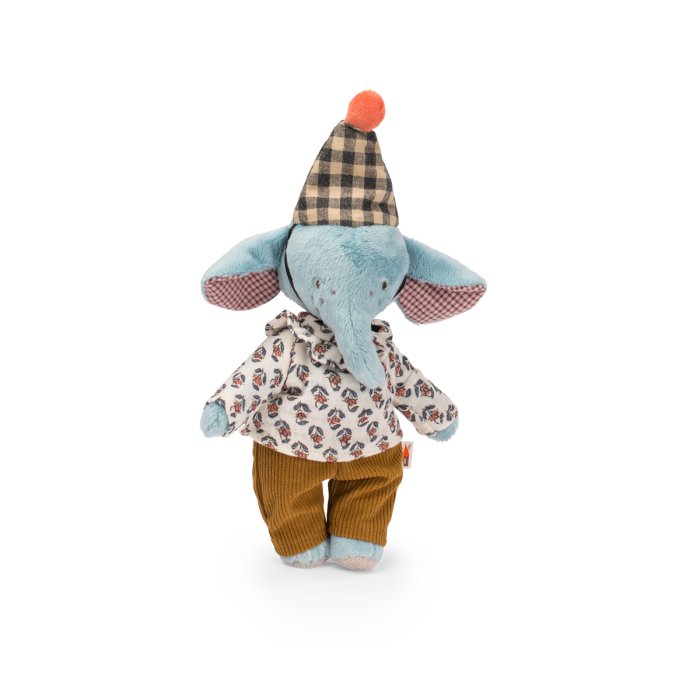 Pablo the Elephant plush toy from The Minouchkas, perfect for cuddles and playtime for babies and toddlers.
