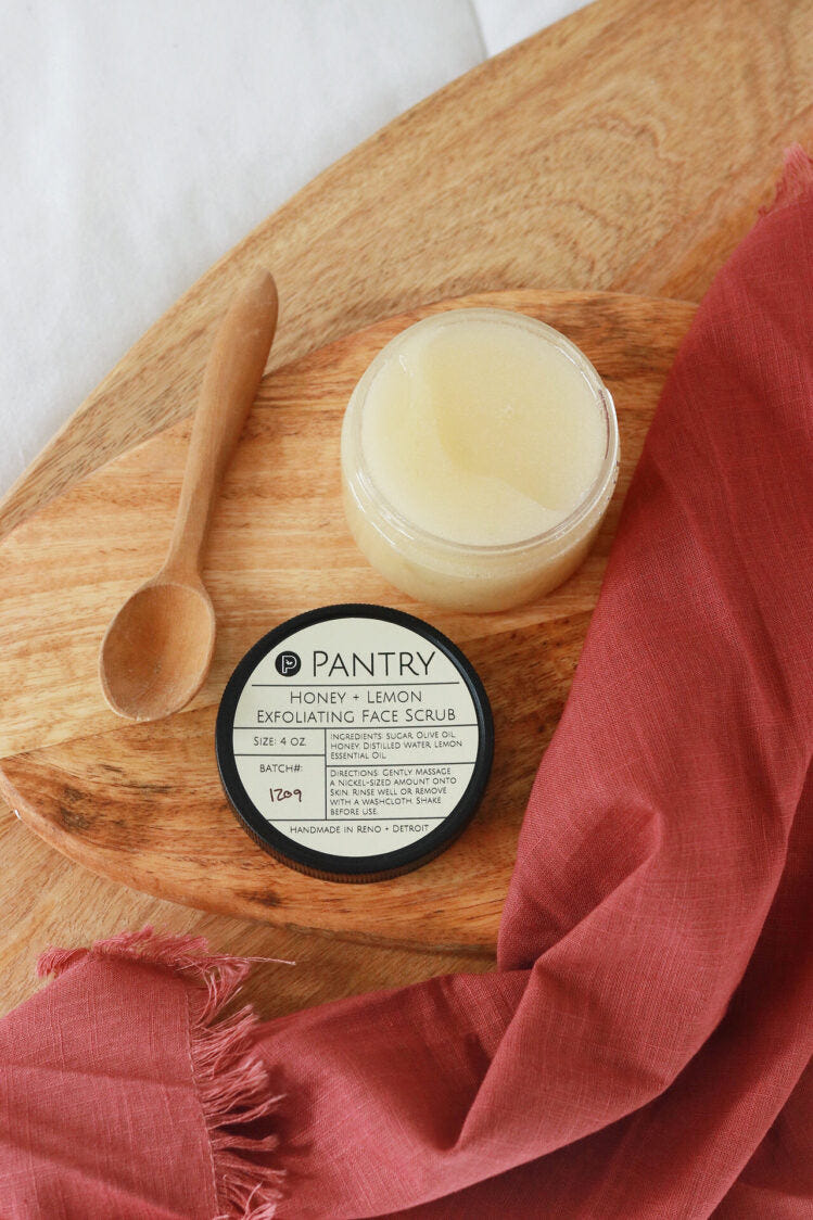 Honey + Lemon Exfoliating Face Scrub | Brightening Sugar Scrub