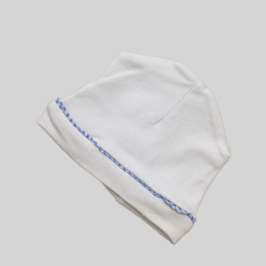 Gingham Trim Hat - Blue