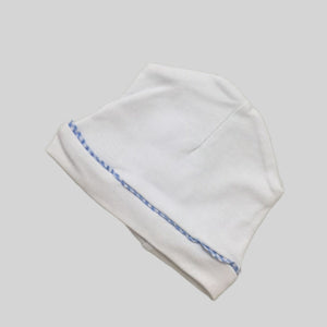 Gingham Trim Hat - Blue