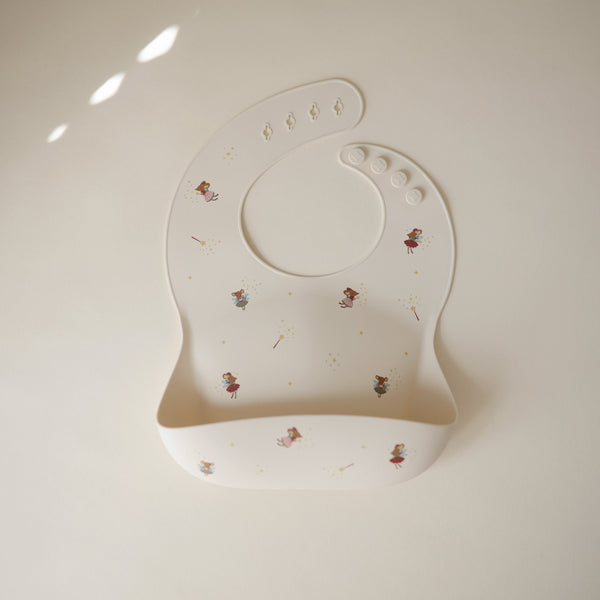 Mushie Silicone Baby Bib Adjustable Neck Strap Deep Pocket