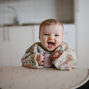 Mushie Long Sleeve Bib water resistant 6 to 24 months