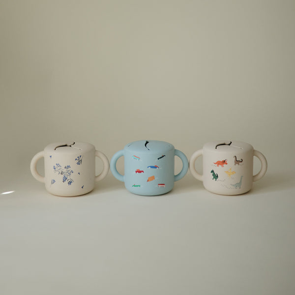 Mushie Snack Cup silicone spill-proof two handles