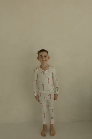 Bamboo Two Piece Pajamas | Candy Cane