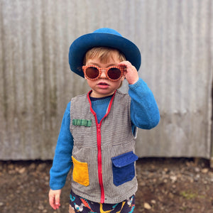 Classic sustainable baby sunglasses, plant-based, bendable, polarized for ages 0-2, shown at angle 8.