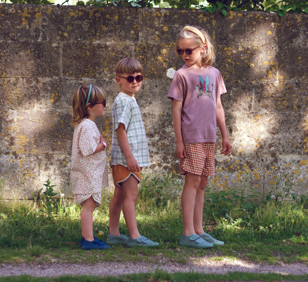 Retro Shorts | Organic Cotton Terry - Sunset Meadow