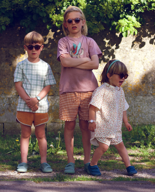 Retro Shorts | Organic Cotton Terry - Sunset Meadow
