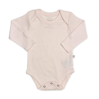 Pink short sleeve basics long bodysuit for babies, perfect for everyday wear.