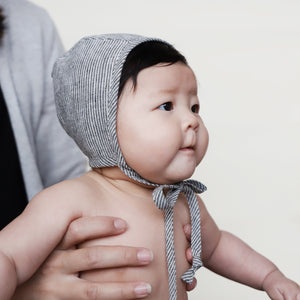 Natural Stripe Bonnet Cotton-Lined