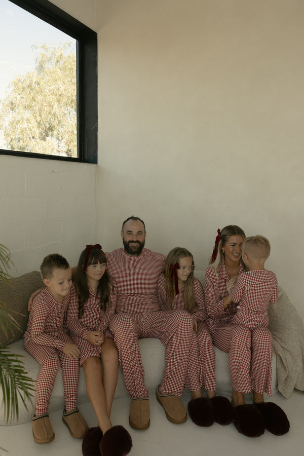 Toddler Bamboo Sleeping Dress | Red Gingham