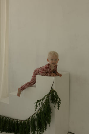 Bamboo Two Piece Pajamas | Red Gingham