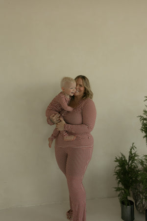 Bamboo Two Piece Pajamas | Red Gingham