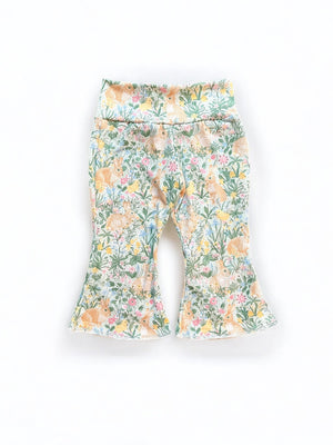 Spring Bunny Blooms Easter Baby Bell Bottoms in vibrant floral design for stylish infant outfits.