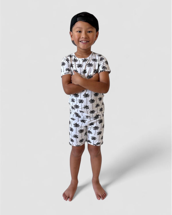 Bamboo Shorts Set | Palm Style White