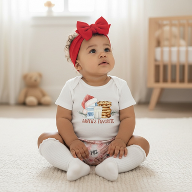 Christmas Milk and Cookies Bummies Set for babies, featuring festive design in a cozy two-piece bundle.