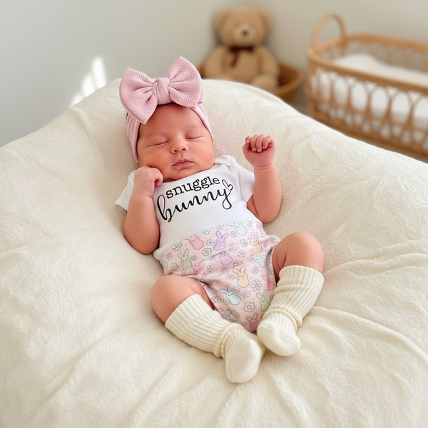 Snuggle Bunny Baby Bummies Easter Set - Adorable two-piece outfit for infants, perfect for spring celebrations.