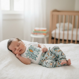 Construction Bunny Easter Joggers for babies, featuring playful bunny designs, perfect for springtime outfits.