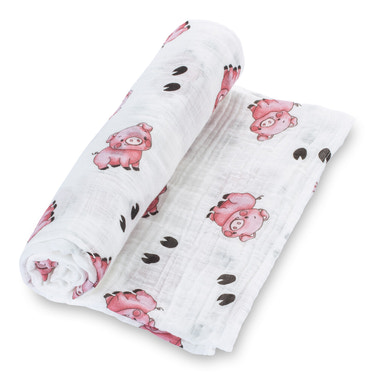 Oink Oink Farm Pig Baby Muslin Swaddle Blanket - MOOGCO Baby