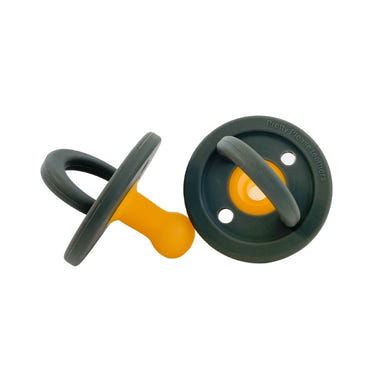 Modern moss green pacifier for babies, designed for comfort and style.