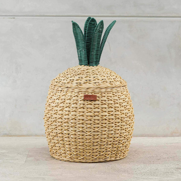 Pineapple Rattan Storage Basket Natural - Medium