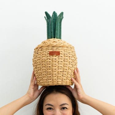 Pineapple Rattan Storage Basket Natural - Small