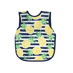 Summer Stripes Pineapple Bapron on sale, shown at angle 3, perfect for stylish and practical baby feeding.