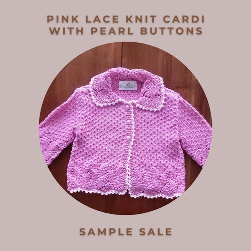 Pink Lace Cardi with Pearl Buttons