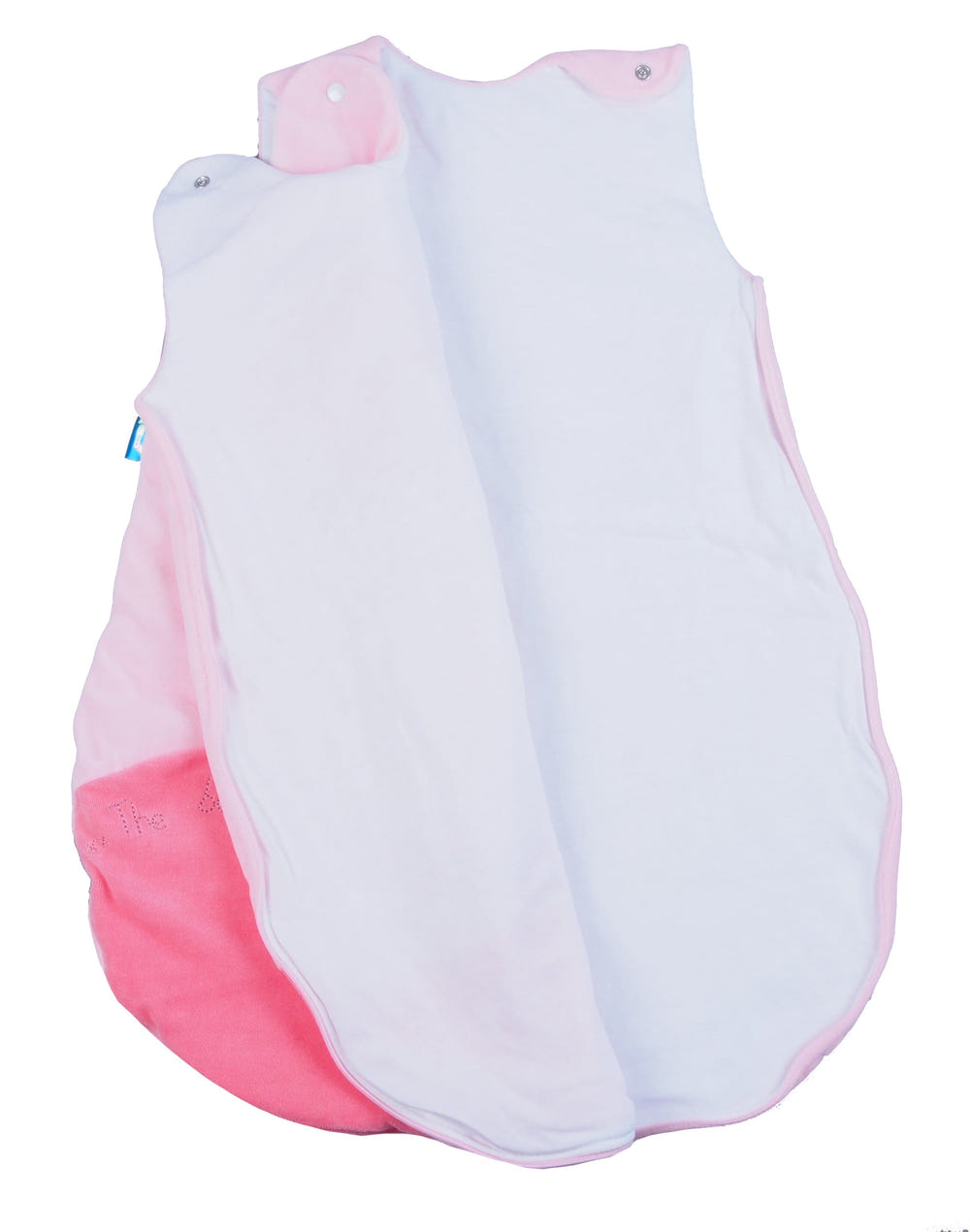 Pink baby sleeping sack wearable blanket for safe and cozy sleep.