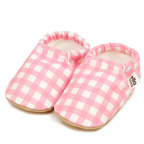 Ella Bonna Baby Moccasins, Slippers, Pink Striped