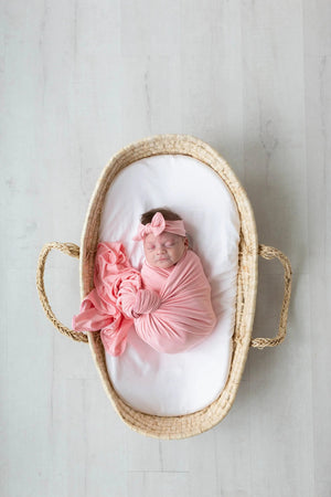 Swaddle Blanket, Hat and Headband Set - Pink - MOOGCO Baby
