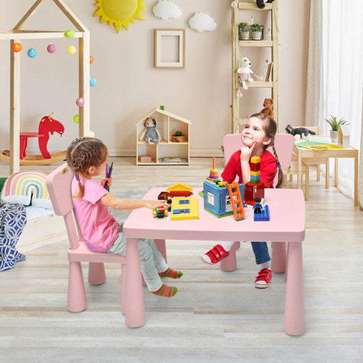 3 Pieces Activity Play Dining Study Table Chair Set