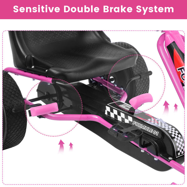 4 Wheels Kids Ride On Pedal Powered Bike Go Kart Racer Car Outdoor Play Toy