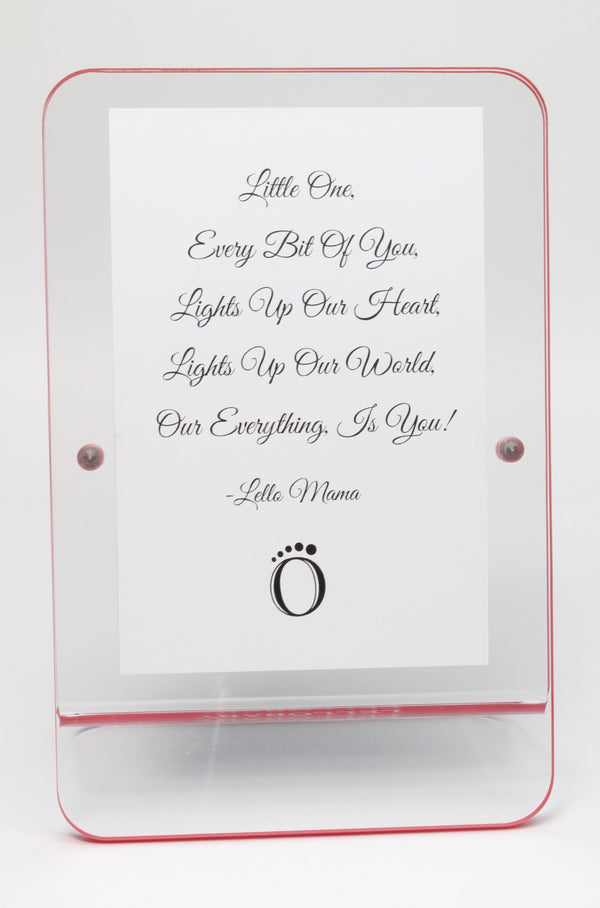 LELLOBABY™ - Acrylic Picture Frame Pink Border (For 4" x 6" Vertical Photos)