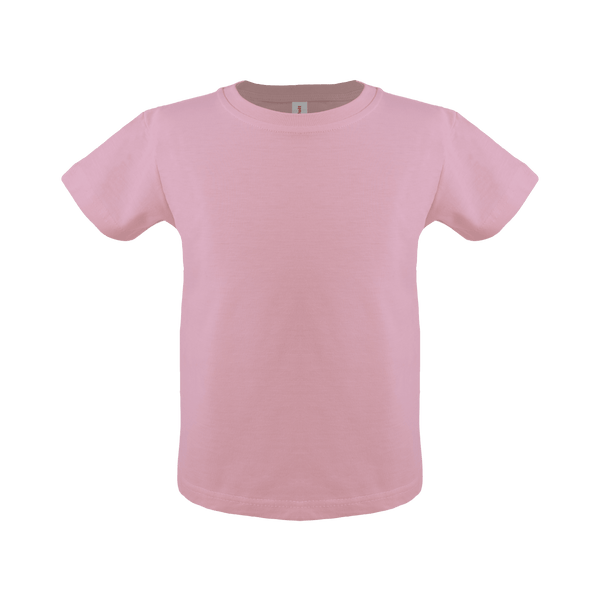 Unisex toddler short sleeve t-shirt in cottonfelt, displayed at an angle, perfect for comfortable playtime.