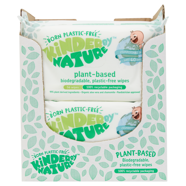 Kinder by Nature 100% Biodegradable Plant-Based Baby Wipes - 672 Count (12 packs of 56 wipes)