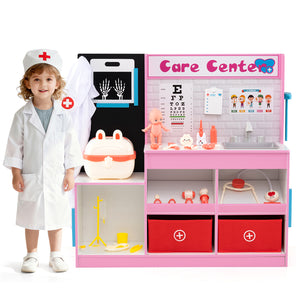 Play Doctor's Office Wood Medical Center Toy Set with Examine Region