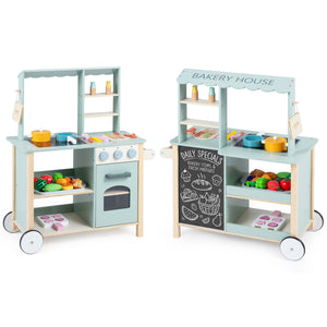 Wooden Kitchen Playset with Cookware Accessories for Kids