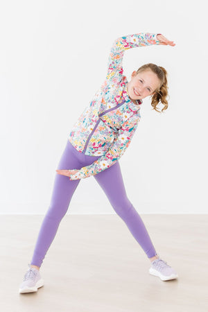 Playful Purple Active Legging for babies, perfect for comfort and style during playtime.