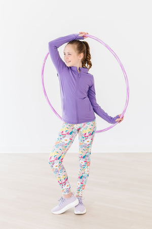 Petal Power Active Legging for babies, showcasing vibrant colors and comfortable fit from angle 5.