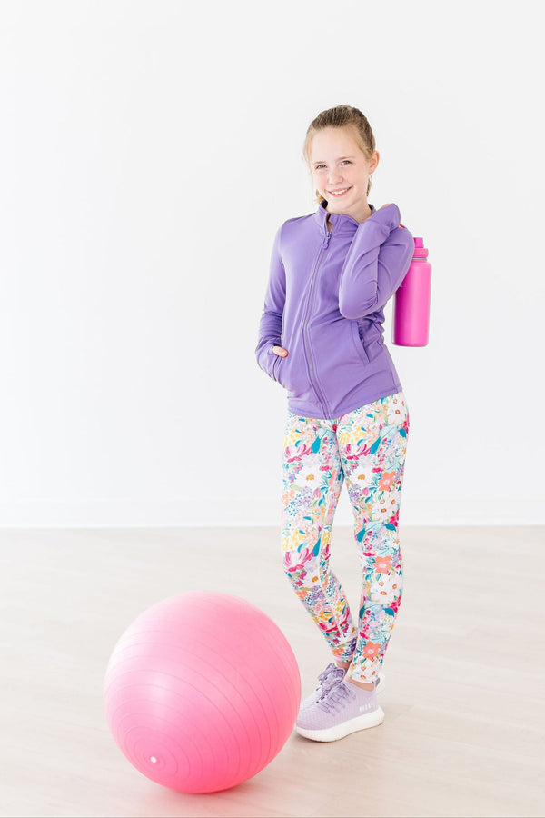 Petal Power Active Legging for babies, showcasing vibrant floral design from angle 4. Perfect for active little ones!