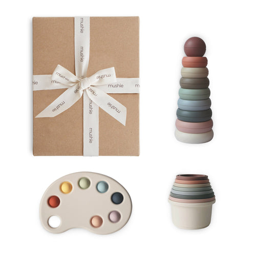 Playtime Gift Set for babies - $48 value, featuring toys and essentials for fun and development.