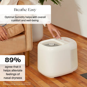 Large room humidifier at angle 9, designed for optimal moisture and comfort in baby’s nursery.