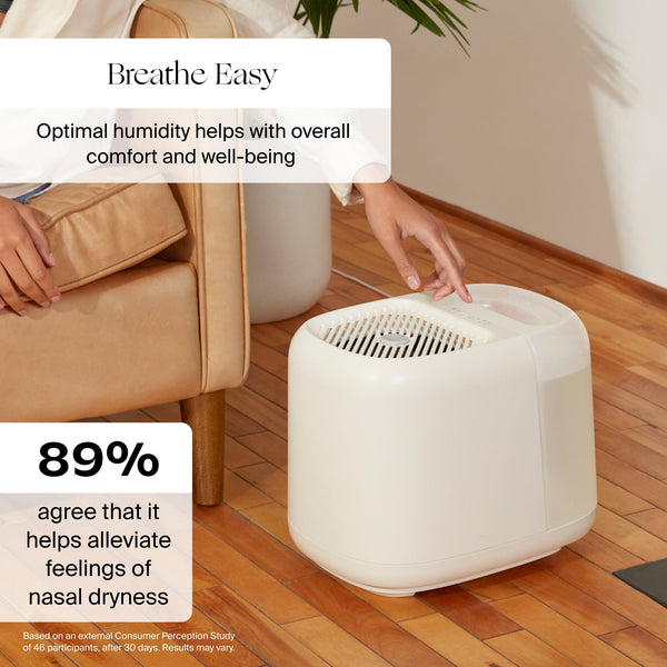 Large room humidifier at angle 9, designed for optimal moisture and comfort in baby’s nursery.