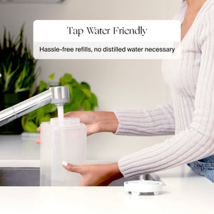 Large room humidifier at angle 18, ideal for improving air quality and comfort in baby’s nursery.