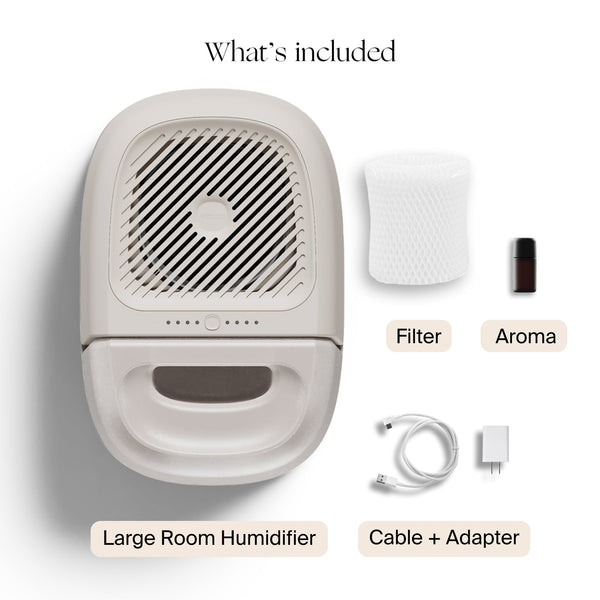 Large room humidifier at angle 14, designed for optimal moisture and comfort in baby’s nursery.