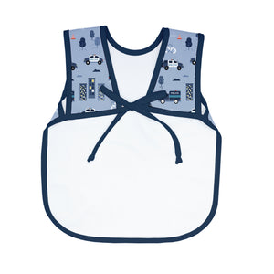 Be Brave Police Patrol Bapron for babies, featuring a fun police theme, perfect for mealtime messes.