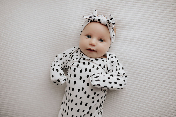 Polka Dot Knotted Headband Bow
