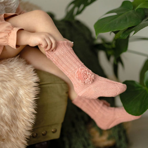 Pom-Pom Knit Bed Socks